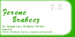 ferenc brabecz business card